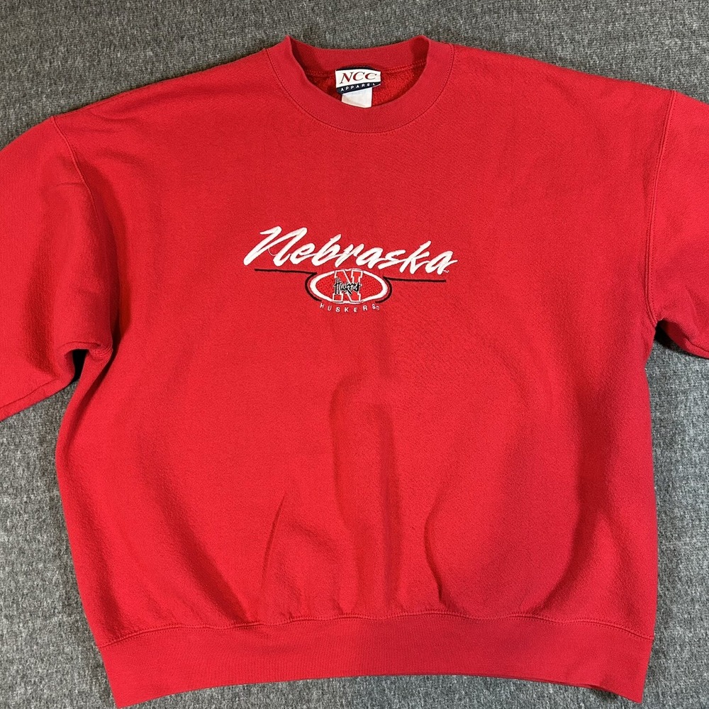 Vintage Nebraska Cornhuskers‎ Sweatshirt Mens Medium Large NCC Football Sweater